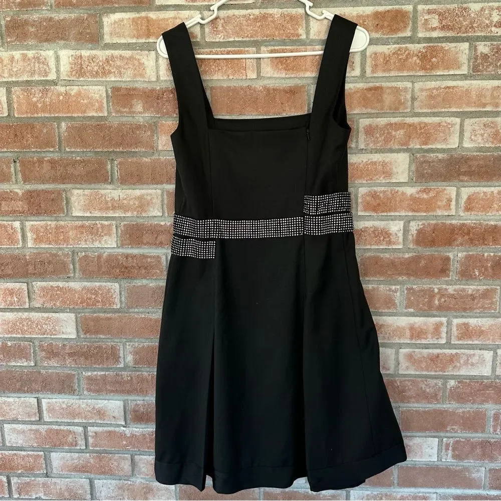 Tory Burch Crystal Cocktail Dress A Line Knee Length Women’s 8 Black Party